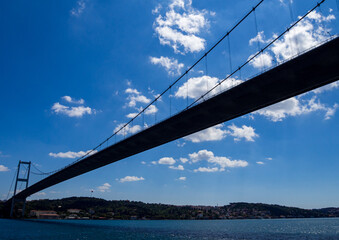 close up shot of istanbul bosphorus bridge