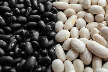 Raw beans as background, closeup
