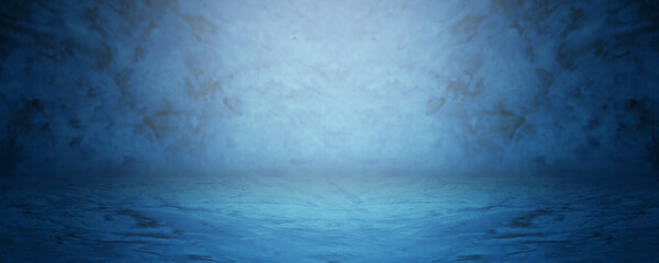 dark blue showroom and empty studio for present products