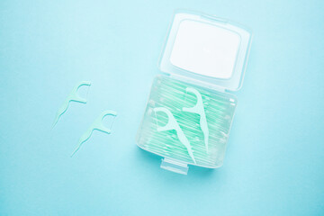 Cleaning teeth supplies dental floss background material