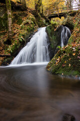 Obraz premium Rausch, or Maria Martental, waterfall in the Endert stream near Cochem, Germany on a fall day.
