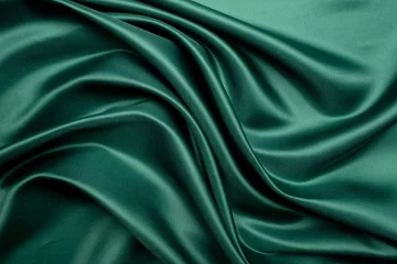 Poster green fabric texture background, abstract, closeup texture of cloth  © waranyu
