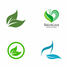 Leaf icon Vector Illustration design Logo template