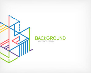 Abstract background. Color lines on white background. Linear abstract composition. Techno or business concept for wallpaper, banner, background, landing page