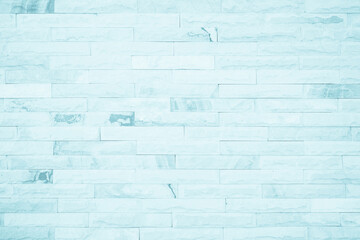 Pastel Blue and White brick wall texture background.