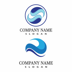 Water wave icon vector illustration design logo
