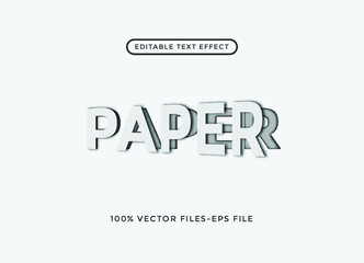 paper editable text effect vector illustration