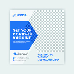 Corona Virus Vaccine Social Media Post Design Template