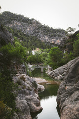Sanctuary of the river landscape of La Fontcalda, Catalonia, Tarragona, Spain