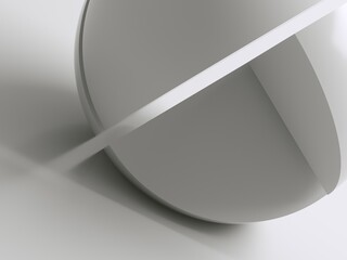 Sliced sphere object with glowing gap, 3d