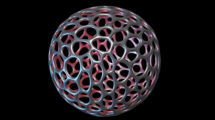 Nanocapsule , nanocarriers . Nanoparticle sphere with evenly distributed assymetrical holes. 3d rendering illustration
