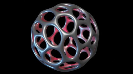 Nanocapsule , nanocarriers . Nanoparticle sphere with evenly distributed assymetrical holes. 3d rendering illustration