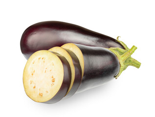 Lilac eggplant isolated on white