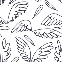 Seamless pattern on a white background. Isolated elements. Doodles. Abstract background. White and black