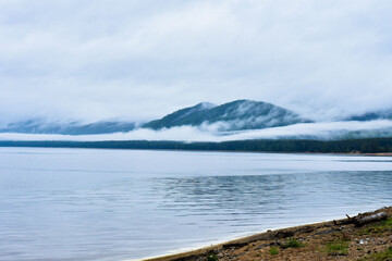 lake and mountains