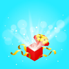 ギフトボックス(プレゼントボックス)を開けた時のベクターイラスト素材