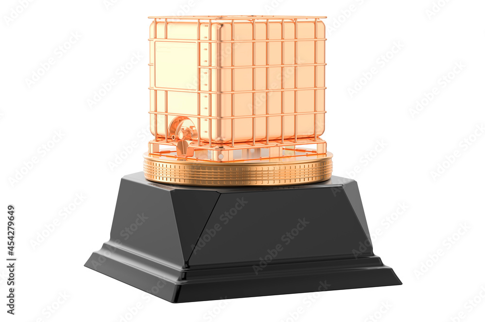 Poster intermediate bulk container golden award concept. 3d rendering