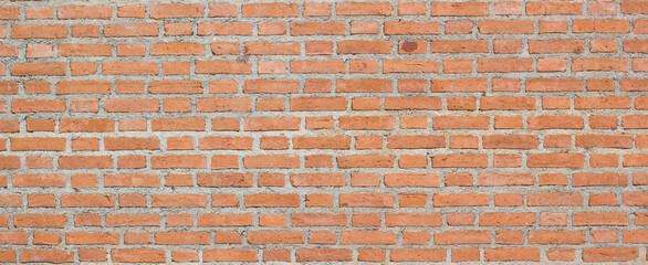 Brick wall with red brick, red brick background.