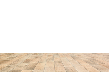 Fototapeta premium empty room with wooden floor on white background.