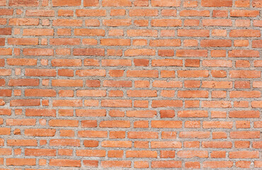 Brick wall with red brick, red brick background.