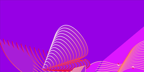 Yellow and pink abstract background with dynamic linear waves. Vector illustration in flat minimalistic style