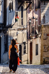 Popular architecture of Market Street, Frías, Autonomous Community of Castilla y León, Spain