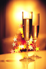 champagne glass with champagne