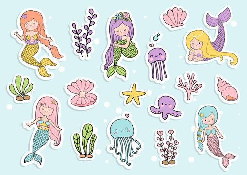 Mermaid sticker, planner and scrapbook.