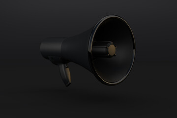 3d minimalist black megaphone scene creator editable
