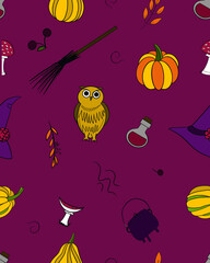 Halloween pattern for different kind of design as covers, wallpaper, background, scrapbooking etc