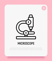 Microscope thin line icon. Laboratory research. Vector illustration.