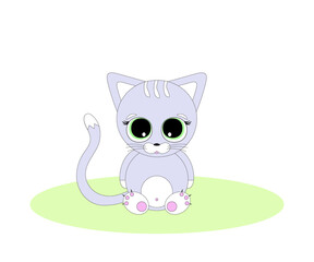 children's illustration with a cartoon cat
