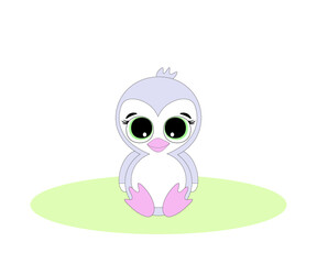 children's illustration with a cartoon penguin