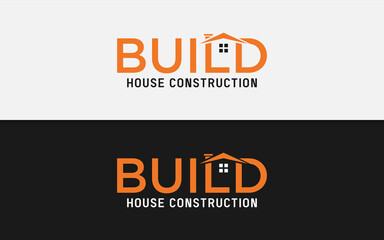 Build Logotype Construction with Abstract House Concept. Vector Logo Illustration.