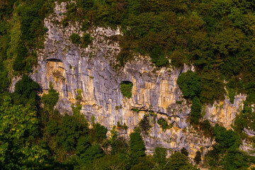 KUTAISI, GEORGIA: Beautiful landscape with a canyon near Motsameta Monastery on a summer day.