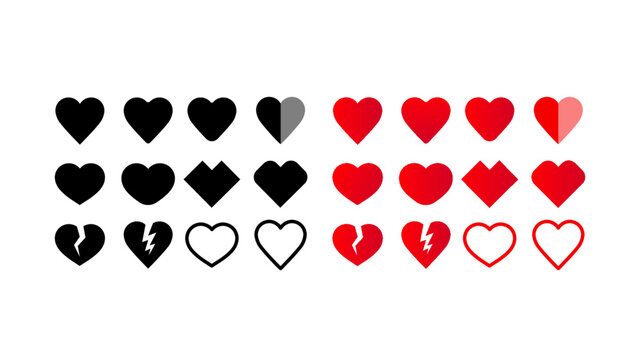 Hearts Icons Vector Collection