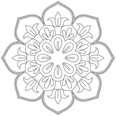 Leaf Flower Petal Coloring Mandala Art Simple Graphic Shape Vector Floral Oriental Outline Vintage Decorative Elements Pattern Illustration Islam Arabic Indian Turkish Mystic Religion Morals Lotus