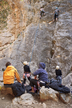 Escalada deportiva.S'Estret, sector "cuarenton". Valldemossa.Sierra de Tramuntana.Mallorca.Islas Baleares. Spain.