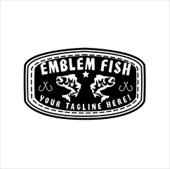 emblem of servant, sailor, fish and anchor, sea