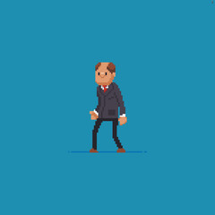 Pixel art male sanior character in office suit