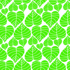 Fototapeta Vector pattern green leaves. For printing on fabric. obraz