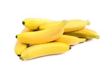 Fototapeta na wymiar Sweet ripe baby bananas isolated on white