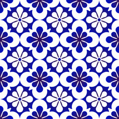 naadloos patroon blauw en wit
