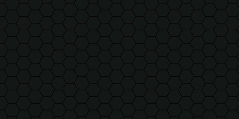 Wide Extra-Dark Hexagon Background (Website Header) 3D Illustration