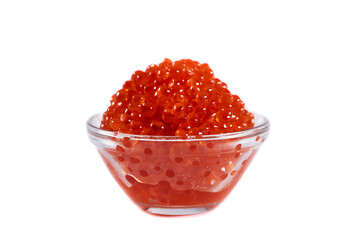 Red salmon roe isolated on white