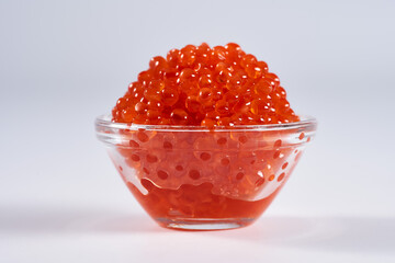 Red salmon roe isolated on white