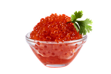 Red salmon roe isolated on white
