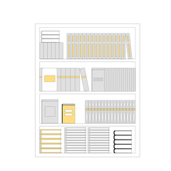 Book shelf. Knowledge, education, learning symbol. Stack of novels, nonfiction.