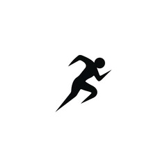 Running Character abstract Logo design vector template Fitness man concept icon