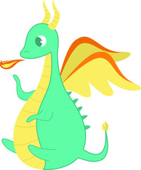 Vector illustration. Dragon, animal, character. a toy. a cute animal. a picture for a children's book.
